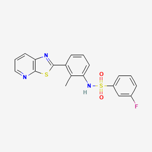 3-fluoro-N-(2-methyl-3-(thiazolo[5,4-b]pyridin-2-yl)phenyl)benzenesulfonamide