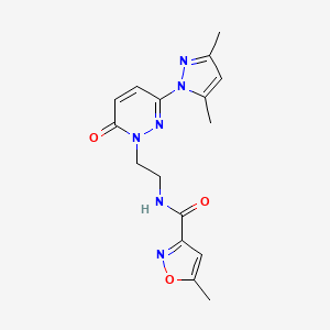 N-(2-(3-(3,5-dimethyl-1H-pyrazol-1-yl)-6-oxopyridazin-1(6H)-yl)ethyl)-5-methylisoxazole-3-carboxamide