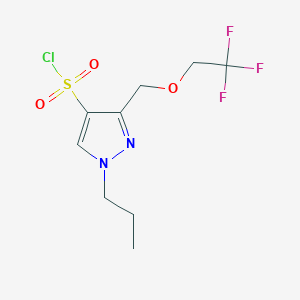 molecular formula C9H12ClF3N2O3S B2717953 1-propyl-3-[(2,2,2-trifluoroethoxy)methyl]-1H-pyrazole-4-sulfonyl chloride CAS No. 1856022-25-7