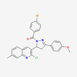 (4-bromophenyl)(5-(2-chloro-7-methylquinolin-3-yl)-3-(4-methoxyphenyl)-4,5-dihydro-1H-pyrazol-1-yl)methanone