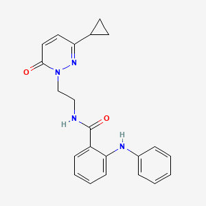 molecular formula C22H22N4O2 B2717967 N-(2-(3-cyclopropyl-6-oxopyridazin-1(6H)-yl)ethyl)-2-(phenylamino)benzamide CAS No. 2034430-90-3
