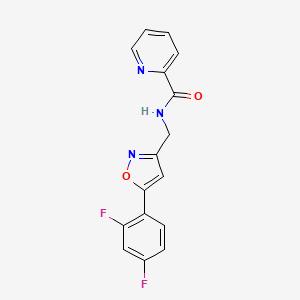 molecular formula C16H11F2N3O2 B2717976 N-((5-(2,4-difluorophenyl)isoxazol-3-yl)methyl)picolinamide CAS No. 1211648-44-0