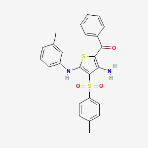 molecular formula C25H22N2O3S2 B2717979 (3-Amino-5-(m-tolylamino)-4-tosylthiophen-2-yl)(phenyl)methanone CAS No. 866866-39-9