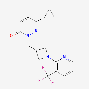 molecular formula C17H17F3N4O B2717981 6-Cyclopropyl-2-({1-[3-(trifluoromethyl)pyridin-2-yl]azetidin-3-yl}methyl)-2,3-dihydropyridazin-3-one CAS No. 2199684-20-1