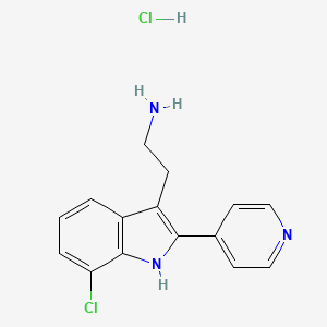 molecular formula C15H15Cl2N3 B2717993 2-[7-chloro-2-(pyridin-4-yl)-1H-indol-3-yl]ethan-1-amine hydrochloride CAS No. 1052414-60-4
