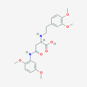 molecular formula C22H28N2O7 B2717996 2-((3,4-二甲氧基苯乙基)氨基)-4-((2,5-二甲氧基苯基)氨基)-4-氧代丁二酸 CAS No. 1097878-78-8