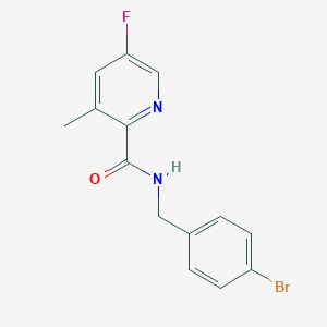molecular formula C14H12BrFN2O B2718001 N-[(4-bromophenyl)methyl]-5-fluoro-3-methylpyridine-2-carboxamide CAS No. 2415527-31-8