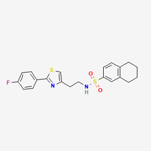 molecular formula C21H21FN2O2S2 B2718015 N-[2-[2-(4-fluorophenyl)-1,3-thiazol-4-yl]ethyl]-5,6,7,8-tetrahydronaphthalene-2-sulfonamide CAS No. 933019-05-7