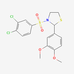 3-((3,4-Dichlorophenyl)sulfonyl)-2-(3,4-dimethoxyphenyl)thiazolidine