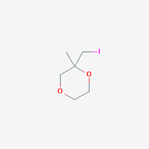 molecular formula C6H11IO2 B2718026 2-(Iodomethyl)-2-methyl-1,4-dioxane CAS No. 1620382-93-5