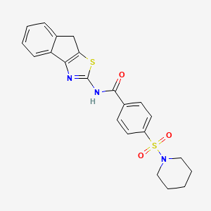 molecular formula C22H21N3O3S2 B2718028 N-(8H-茚并[1,2-d]噻唑-2-基)-4-(哌啶-1-基磺酰)苯甲酰胺 CAS No. 681158-51-0