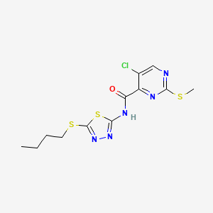 N-[5-(butylsulfanyl)-1,3,4-thiadiazol-2-yl]-5-chloro-2-(methylsulfanyl)pyrimidine-4-carboxamide