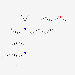 5,6-dichloro-N-cyclopropyl-N-[(4-methoxyphenyl)methyl]pyridine-3-carboxamide
