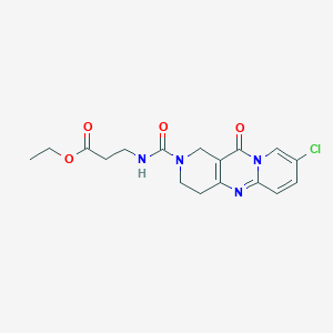 molecular formula C17H19ClN4O4 B2718034 乙酸4-(8-氯-11-氧代-2,3,4,11-四氢-1H-二嘧啶-2-基甲酰胺)乙酯 CAS No. 2034273-82-8