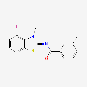 molecular formula C16H13FN2OS B2718035 N-(4-fluoro-3-methyl-1,3-benzothiazol-2-ylidene)-3-methylbenzamide CAS No. 868370-99-4
