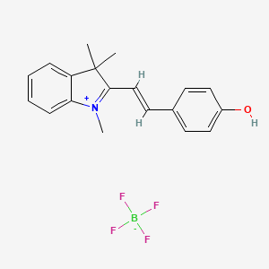 molecular formula C19H20BF4NO B2718038 2-[(E)-2-(4-hydroxyphenyl)ethenyl]-1,3,3-trimethyl-3H-indol-1-ium; tetrafluoroboranuide CAS No. 745784-39-8