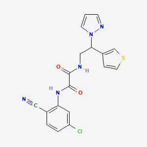 molecular formula C18H14ClN5O2S B2718042 N'-(5-氯-2-氰基苯基)-N-[2-(1H-吡唑-1-基)-2-(噻吩-3-基)乙基]乙二酰胺 CAS No. 2097914-55-9