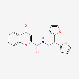 molecular formula C20H15NO4S B2718043 N-[2-(furan-2-yl)-2-(thiophen-2-yl)ethyl]-4-oxo-4H-chromene-2-carboxamide CAS No. 2097858-01-8