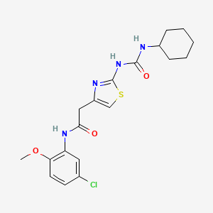 molecular formula C19H23ClN4O3S B2718051 N-(5-氯-2-甲氧基苯基)-2-(2-(3-环己基脲基)噻唑-4-基)乙酰胺 CAS No. 921829-12-1