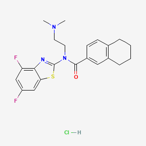 molecular formula C22H24ClF2N3OS B2718053 N-(4,6-difluorobenzo[d]thiazol-2-yl)-N-(2-(dimethylamino)ethyl)-5,6,7,8-tetrahydronaphthalene-2-carboxamide hydrochloride CAS No. 1216907-48-0