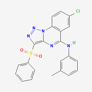 molecular formula C22H16ClN5O2S B2718059 7-chloro-3-(phenylsulfonyl)-N-(m-tolyl)-[1,2,3]triazolo[1,5-a]quinazolin-5-amine CAS No. 904578-16-1