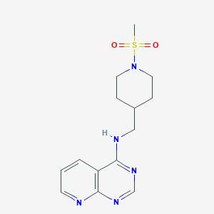 molecular formula C14H19N5O2S B2718060 N-[(1-Methylsulfonylpiperidin-4-yl)methyl]pyrido[2,3-d]pyrimidin-4-amine CAS No. 2380068-46-0