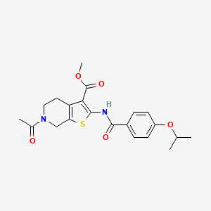 molecular formula C21H24N2O5S B2718065 Methyl 6-acetyl-2-(4-isopropoxybenzamido)-4,5,6,7-tetrahydrothieno[2,3-c]pyridine-3-carboxylate CAS No. 896680-05-0