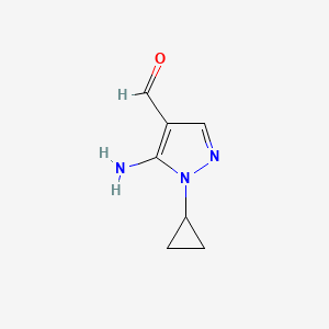 molecular formula C7H9N3O B2718068 5-amino-1-cyclopropyl-1H-pyrazole-4-carbaldehyde CAS No. 2137628-45-4