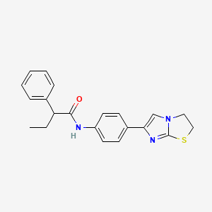 molecular formula C21H21N3OS B2718073 N-(4-(2,3-二氢咪唑[2,1-b]噻唑-6-基)苯基)-2-苯基丁酰胺 CAS No. 893994-51-9