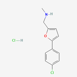 molecular formula C12H13Cl2NO B2718074 {[5-(4-Chlorophenyl)furan-2-yl]methyl}(methyl)amine hydrochloride CAS No. 1049712-01-7