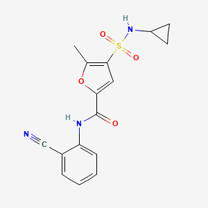 molecular formula C16H15N3O4S B2718083 N-(2-氰基苯基)-4-(N-环丙基磺酰基)-5-甲基呋喃-2-甲酰胺 CAS No. 1207052-23-0