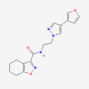 molecular formula C17H18N4O3 B2718088 N-(2-(4-(呋喃-3-基)-1H-吡唑-1-基)乙基)-4,5,6,7-四氢苯并[d]异噁唑-3-甲酰胺 CAS No. 2034330-80-6