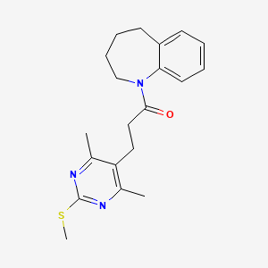 molecular formula C20H25N3OS B2718091 3-[4,6-dimethyl-2-(methylsulfanyl)pyrimidin-5-yl]-1-(2,3,4,5-tetrahydro-1H-1-benzazepin-1-yl)propan-1-one CAS No. 1181490-75-4