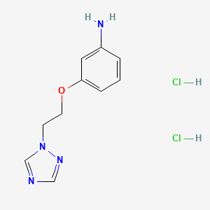 molecular formula C10H14Cl2N4O B2718093 3-[2-(1H-1,2,4-三唑-1-基)乙氧基]苯胺二盐酸盐 CAS No. 1170572-62-9