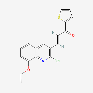 molecular formula C18H14ClNO2S B2718096 (E)-3-(2-氯-8-乙氧基喹啉-3-基)-1-噻吩-2-基丙-2-烯-1-酮 CAS No. 1808526-29-5