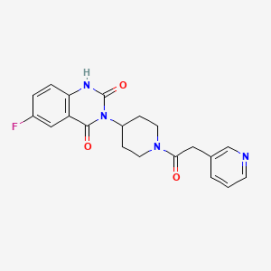 molecular formula C20H19FN4O3 B2718098 6-氟-3-(1-(2-(吡啶-3-基)乙酰)哌啶-4-基)喹唑啉-2,4(1H,3H)-二酮 CAS No. 2034372-23-9