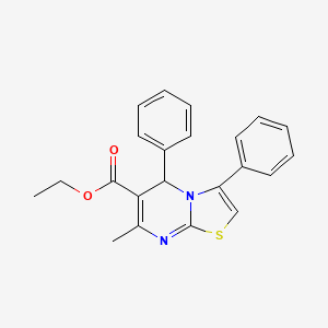 molecular formula C22H20N2O2S B2718099 乙酸-7-甲基-3,5-二苯基-5H-[1,3]噻唑并[3,2-a]嘧啶-6-酯 CAS No. 760940-83-8