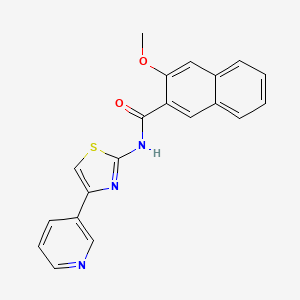 molecular formula C20H15N3O2S B2718104 3-甲氧基-N-(4-(吡啶-3-基)噻唑-2-基)-2-萘酰胺 CAS No. 397276-60-7