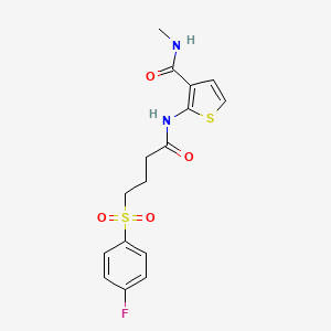molecular formula C16H17FN2O4S2 B2718109 2-(4-((4-fluorophenyl)sulfonyl)butanamido)-N-methylthiophene-3-carboxamide CAS No. 941907-40-0