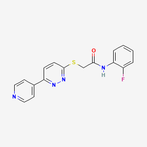 N-(2-fluorophenyl)-2-(6-pyridin-4-ylpyridazin-3-yl)sulfanylacetamide