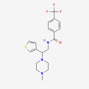 molecular formula C19H22F3N3OS B2718141 N-(2-(4-methylpiperazin-1-yl)-2-(thiophen-3-yl)ethyl)-4-(trifluoromethyl)benzamide CAS No. 946373-76-8