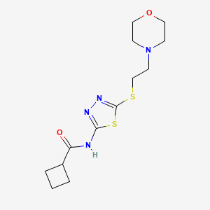 molecular formula C13H20N4O2S2 B2718143 N-(5-((2-morpholinoethyl)thio)-1,3,4-thiadiazol-2-yl)cyclobutanecarboxamide CAS No. 1119454-38-4