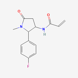 molecular formula C14H15FN2O2 B2718144 N-[2-(4-Fluorophenyl)-1-methyl-5-oxopyrrolidin-3-yl]prop-2-enamide CAS No. 2191110-44-6
