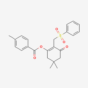 2-[(Benzenesulfonyl)methyl]-5,5-dimethyl-3-oxocyclohex-1-en-1-yl 4-methylbenzoate