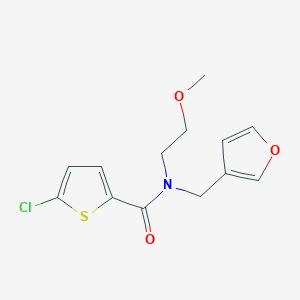 molecular formula C13H14ClNO3S B2718148 5-chloro-N-(furan-3-ylmethyl)-N-(2-methoxyethyl)thiophene-2-carboxamide CAS No. 1421455-53-9