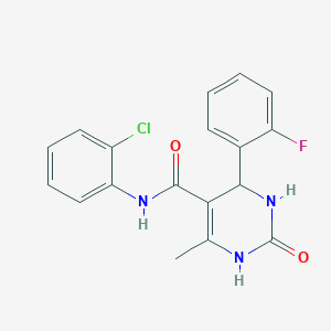 molecular formula C18H15ClFN3O2 B2718151 N-(2-chlorophenyl)-4-(2-fluorophenyl)-6-methyl-2-oxo-1,2,3,4-tetrahydropyrimidine-5-carboxamide CAS No. 421575-92-0