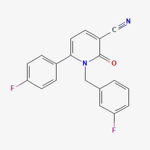 molecular formula C19H12F2N2O B2718160 1-(3-Fluorobenzyl)-6-(4-fluorophenyl)-2-oxo-1,2-dihydro-3-pyridinecarbonitrile CAS No. 252058-81-4