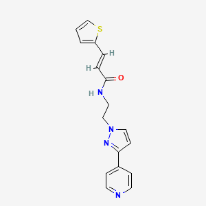 molecular formula C17H16N4OS B2718165 (E)-N-(2-(3-(pyridin-4-yl)-1H-pyrazol-1-yl)ethyl)-3-(thiophen-2-yl)acrylamide CAS No. 1448140-99-5