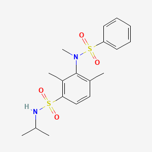 molecular formula C18H24N2O4S2 B2718171 3-[benzenesulfonyl(methyl)amino]-2,4-dimethyl-N-propan-2-ylbenzenesulfonamide CAS No. 941924-46-5
