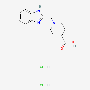 molecular formula C14H19Cl2N3O2 B2718176 1-(1H-benzimidazol-2-ylmethyl)piperidine-4-carboxylic acid dihydrochloride CAS No. 1158579-15-7